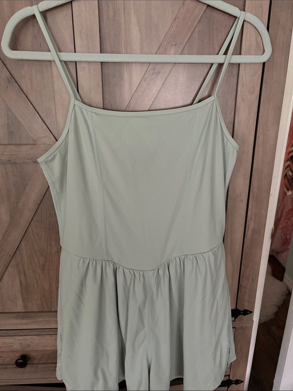 lululemon athletica Sage Green Strappy Skort Romper